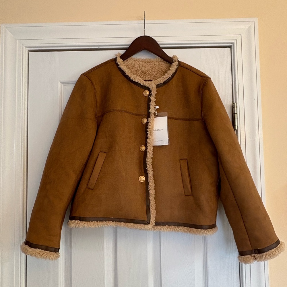 Axi.Studio Brown Jacket with Cream Trim